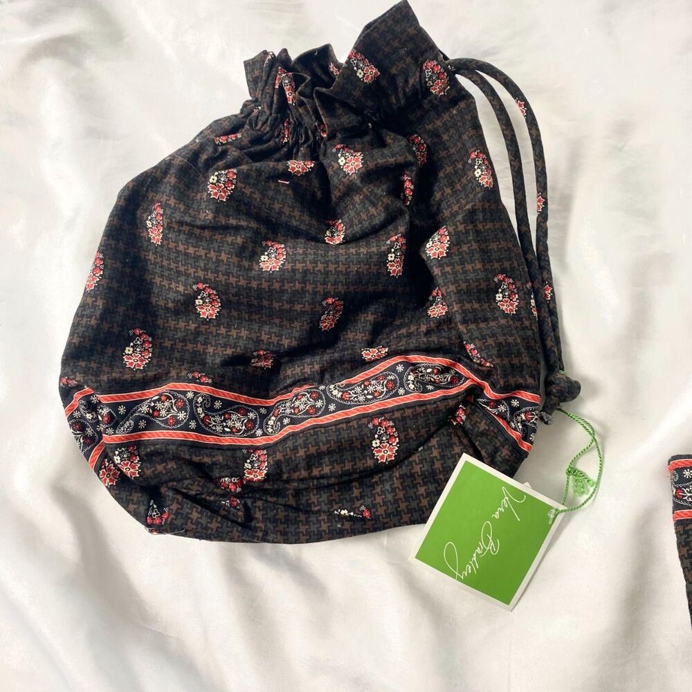 Vera Bradley retired Ditty Houndstooth Tote Bag and Drawstring Bag Monogrammed - Picture 4 of 7